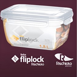 Pote Retangular Fliplock 1,8lt Alto Rischioto 0542