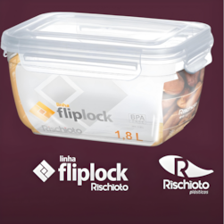 Pote Retangular Fliplock 1,8lt Alto Rischioto