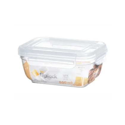 Pote Retangular Fliplock 800ml Rischioto