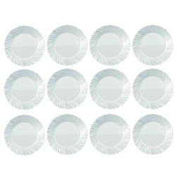 PRATO DE SOBREMESA OPALINE PETALA VIDRO BRANCO DURALEX - CX 24 UNIDADES