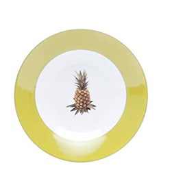 Prato Fundo De Porcelana Super White Pineapple 20cm Coliseu 8551