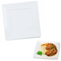 Prato Quadrado Branco 25cm Utilgoods