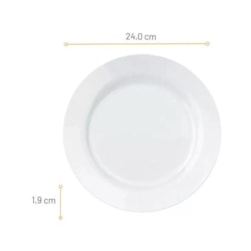 PRATO RASO OPALINE MENU 24CM - CX 24 UNIDADES