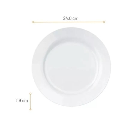PRATO RASO OPALINE MENU 24CM - CX 24 UNIDADES