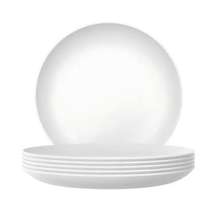 PRATO SOBREMESA VIDRO NADIR OPALINE BLANC 19CM - CX 24 UNIDADES