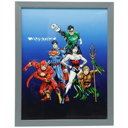 Quadro Poster Vidro/madeira Justice League House 41233