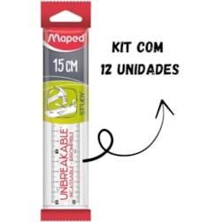 REGUA 15CM INQUEBRAVEL MAPED 245320 - CX 12 UNIDADES