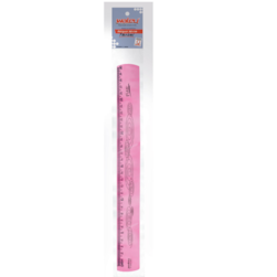 Regua 30cm Flexivel Neon Rosa Waleu