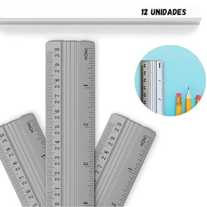 REGUA DE ALUMINIO 30CM LEO E LEO 99001 - CX 12 UNIDADES