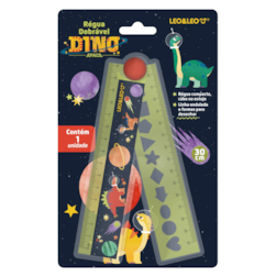 REGUA DE PLASTICO DOBRAVEL 15CM/30CM DINO SPACE LEO E LEO 10264