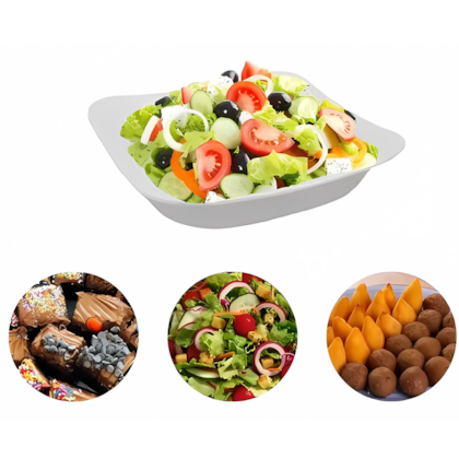 SALADEIRA DE MELAMINA QUADRADA BRANCA