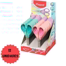 TESOURA 13CM ESSENTIALS CORES SORTIDAS - CX 12 UNIDADES
