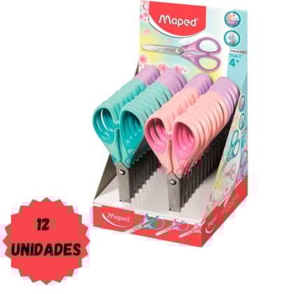 TESOURA 13CM ESSENTIALS CORES SORTIDAS - CX 12 UNIDADES
