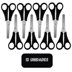TESOURA ESCOLAR BLACK INOX LEO E LEO 4195 - CX 12 UNIDADES