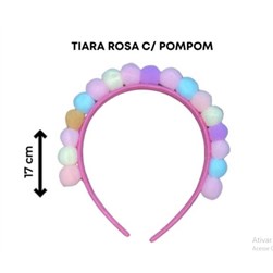 Tiara Rosa C/pompom Blessed Sw5716-2