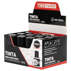 Tinta Para marcador Quado Branco Preto 20ml Yins