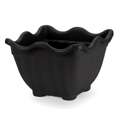 Vaso Flor Qd Pequeno Preto Injeplastec