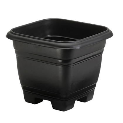 Vaso Quadrado Extra Grande Preto Injeplastec