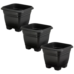 Vaso Quadrado Extra Grande Preto Injeplastec