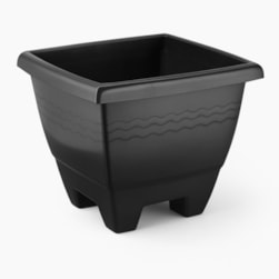 Vaso Quadrado Médio Preto 6,5L Plasnew