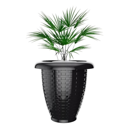 Vaso Redondo Rattan N30 11lt Preto Pratic