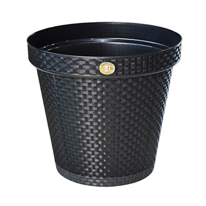 Vaso Redondo Rattan Preto 20lts Arqplast