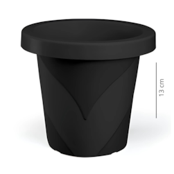 Vaso Roma Redondo Mini Preto Injeplastec