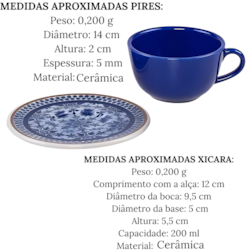 Xicara De Cha 200ml C/pires Jeans Oxford/Biona